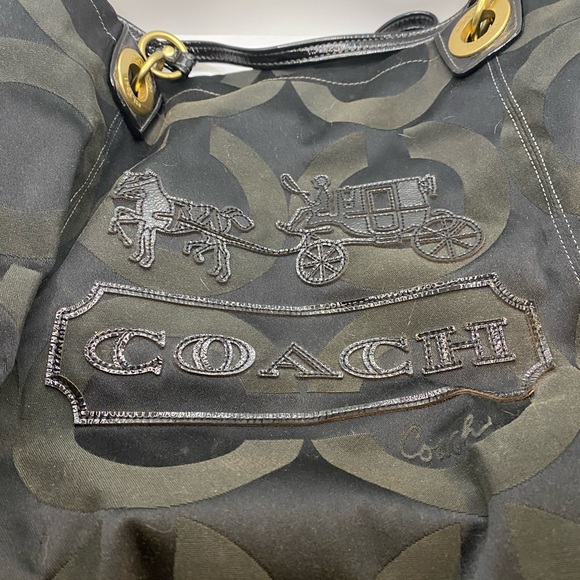 Vintage Coach large tote bag black - Picture 2 of 15